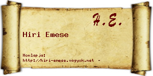 Hiri Emese névjegykártya